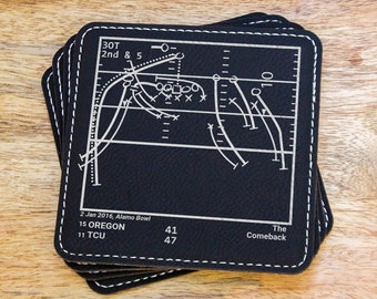 Greatest TCU Football Plays: Leatherette Coasters (Set of 4)