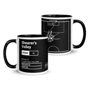 Greatest Newcastle Plays Mug: Shearer's Volley (2002) Black