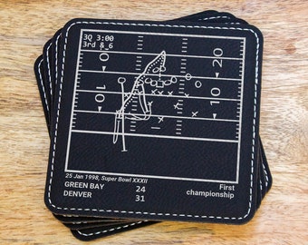 Greatest Broncos Plays: Leatherette Coasters (Set of 4)