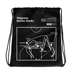 Greatest Rockets Plays Drawstring Bag: Olajuwon blocks Starks (1994)