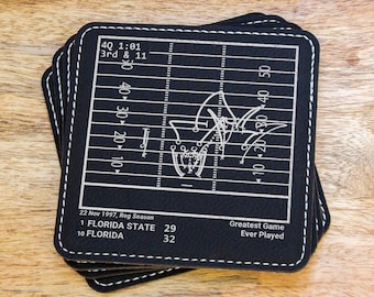 Greatest Florida Football Plays: Leatherette Coasters (Set of 4)