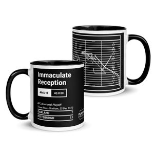 Greatest Steelers Plays Mug: Immaculate Reception (1972) Black