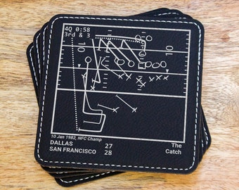 Greatest 49ers Plays: Leatherette Coasters (Set of 4)