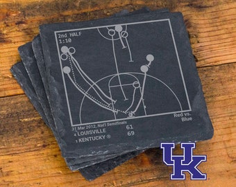 Greatest Kentucky Basketball Plays: Slate Coasters (Set of 4)