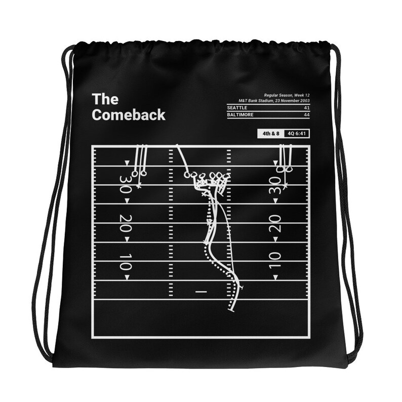 The Comeback Greatest Ravens Plays Drawstring Bag 2003