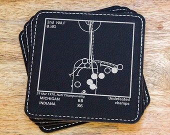 Greatest Indiana Basketball Plays: Leatherette Coasters (Set of 4)