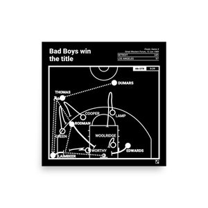Greatest Pistons Plays Poster: Bad Boys win the title (1989)
