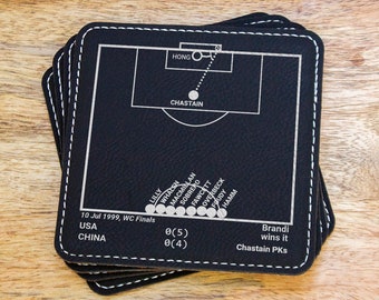 Greatest USWNT Plays: Leatherette Coasters (Set of 4)