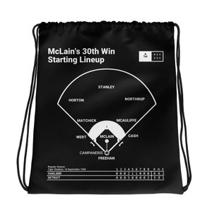 Greatest Tigers Plays Drawstring Bag: McLain&#39;s 30th Win Starting Lineup (1968)