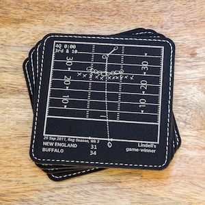 Greatest Bills Plays: Leatherette Coasters (Set of 4)