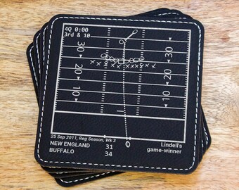 Greatest Bills Plays: Leatherette Coasters (Set of 4)
