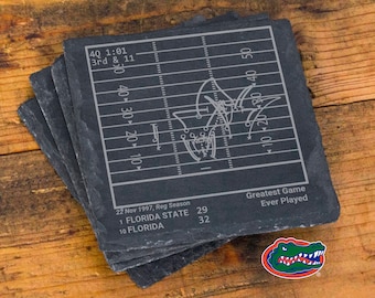 Greatest Florida Football Plays: Slate Coasters (Set of 4)