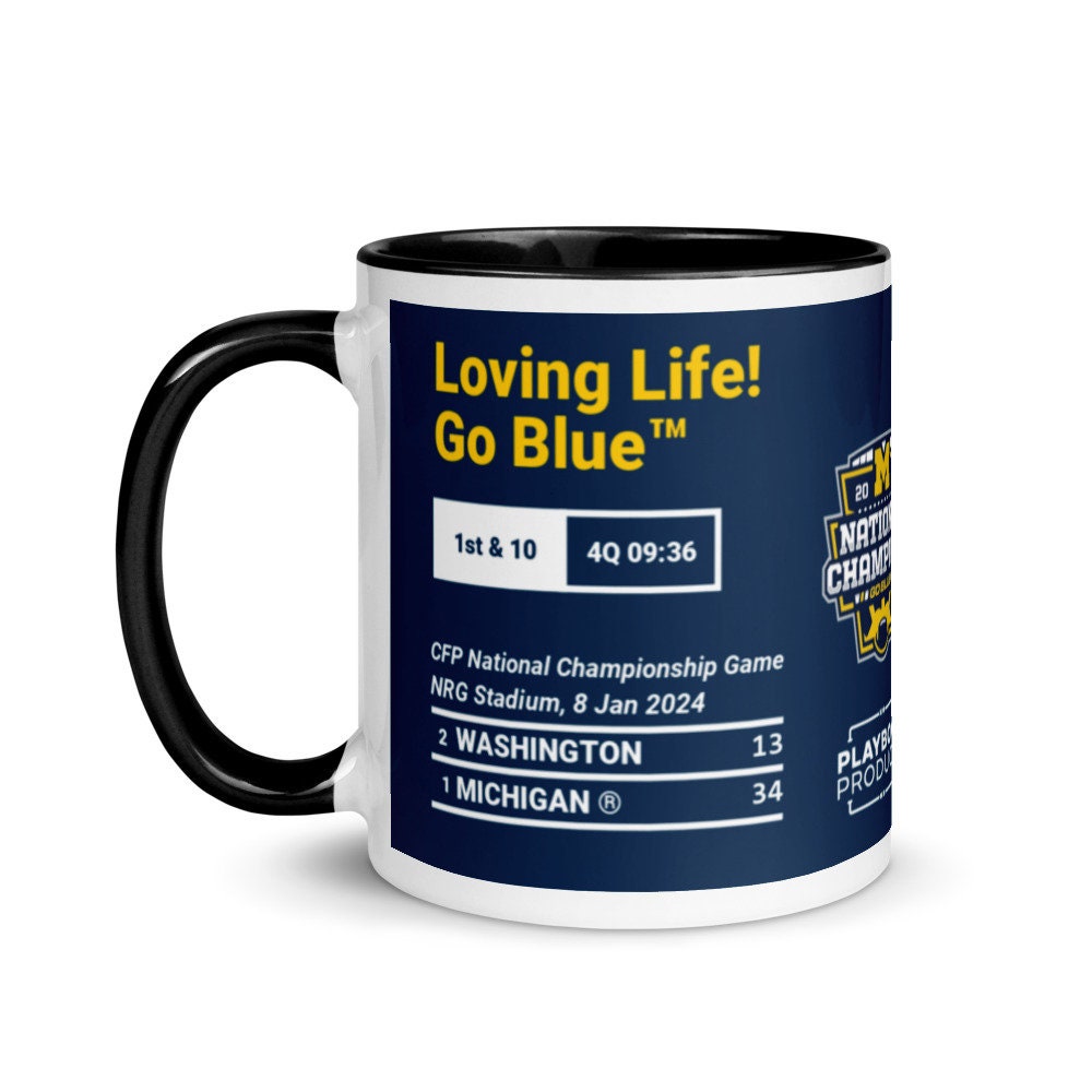 Greatest Michigan Football Plays Mug: Loving Life! Go Blue™ (2024
