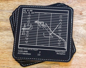 Greatest Steelers Plays: Leatherette Coasters (Set of 4)