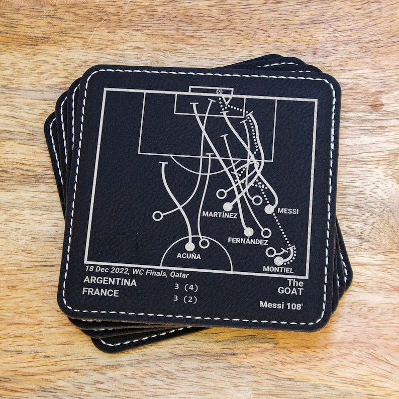 Pièces Champion Argentina 2022 : sous-verres en similicuir (lot de 4) image 1