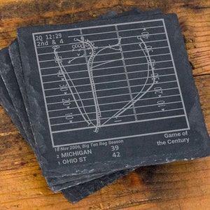 Greatest Ohio State Football Plays: Slate Coasters (Set of 4)