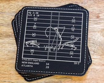 Greatest Patriots Plays: Leatherette Coasters (Set of 4)