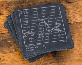 Greatest Patriots Plays: Slate Coasters (Set of 4)