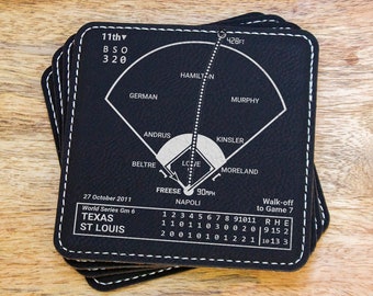 Greatest Cardinals Plays: Leatherette Coasters (Set of 4)