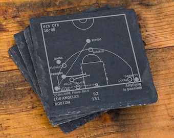 Greatest Celtics Plays: Slate Coasters (Set of 4)