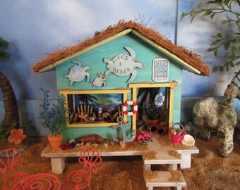Miniatur Garten Strand Hutte Ferienhaus Seestern Krabbe Fee Etsy