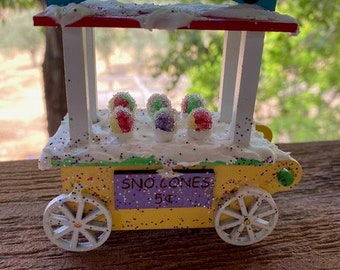 Miniature Garden Sno Cone Cart fairy house cottage door decor