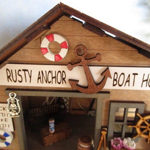 Fairy Garden Miniature Rusty Anchor Boat House Fishing Dock fairy decor accessories image 7