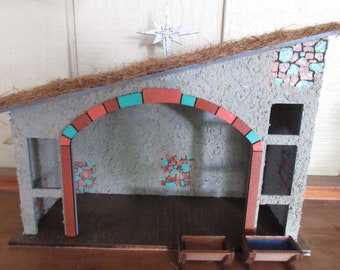 Miniature Nativity Bethlehem Stable Christmas Jesus creche manger fairy garden house accessory