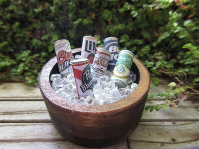 Fairy Garden Beer Tub With Mini Ice And Miniature Beer Fairy Decor Accessories