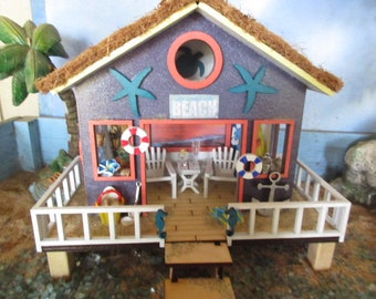 Miniature Garden Beach Hut Star Fish fairy decor accessories cottage