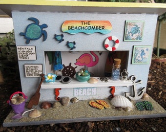Fairy Garden Miniature Beachcomber Beach Kiosk Turtle fairy garden