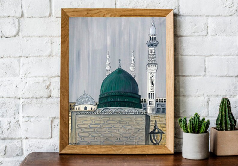 Masjid Nabawi Green Dome Art Print