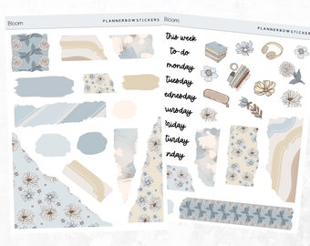 Bloom - Journalling sticker kit, journalling stickers, planner stickers