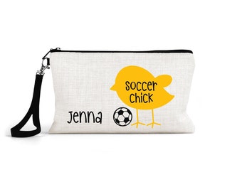 Small Zippered Bag with Girls Soccer Print