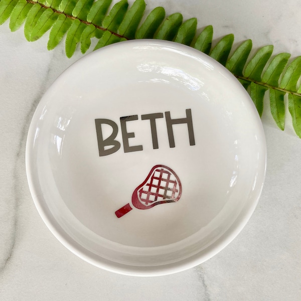 Lacrosse Gift, Personalized Ring Dish for Lacrosse Player, Girls Lacrosse Gifts, Custom Lax Gift, Womens Lacrosse Gifts, Lacrosse Coach Gift