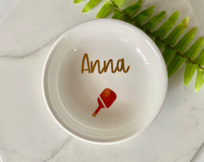 Pickleball Gifts for Women, Pickleball Accessories, Personalized Pickleball Ring Dish, Custom Pickleball Gifts for Her, Pickleball Partner