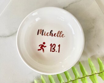 Half Marathon Runner Gift, Running Gifts For Women, Personalized Ring Dish for Runner, Half Marathon Gift For Women, Running Buddy Gift