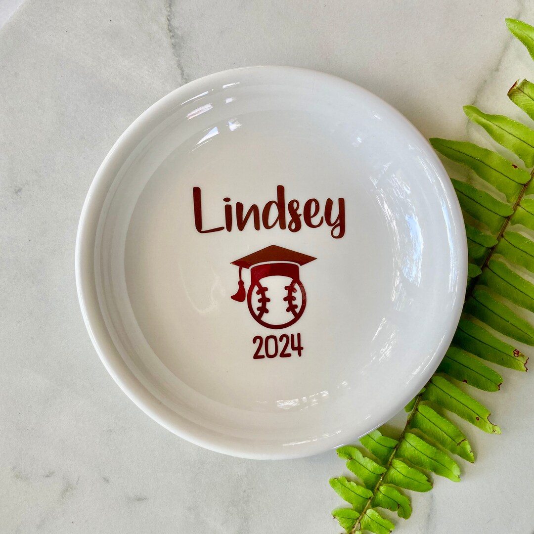 Softball Senior Gifts 2024, Custom Ring Dish for Softball Player, Girls