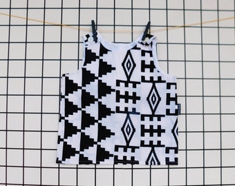 Black and white African print top