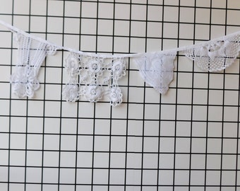 Vintage white doily bunting