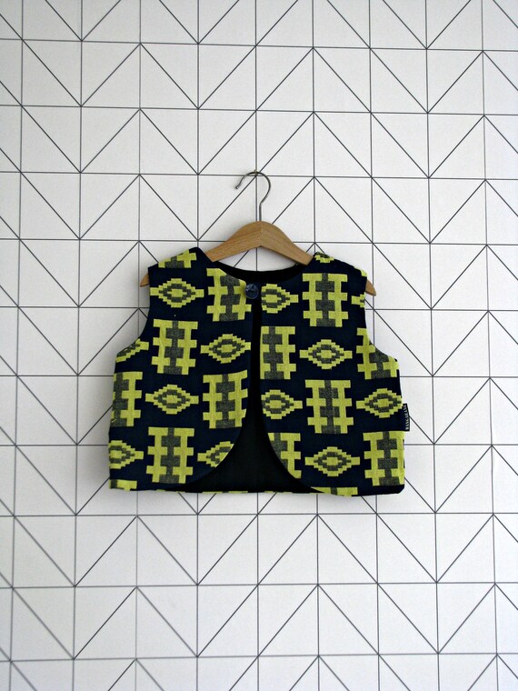 Gilet Bebe Et Enfant En Coton Tisse Indien Bleu Marin Et Etsy