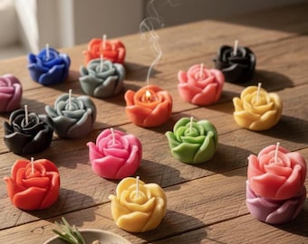 Rose Candle Decor: 100% Beeswax Flower Candle