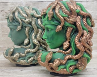 Medusa Candle: Greek Mythology Decor - 100% Beeswax