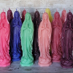 Virgin Mary Candle 100% Beeswax