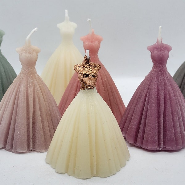 Bridal Gown/Wedding Dress Candle 100% Beeswax