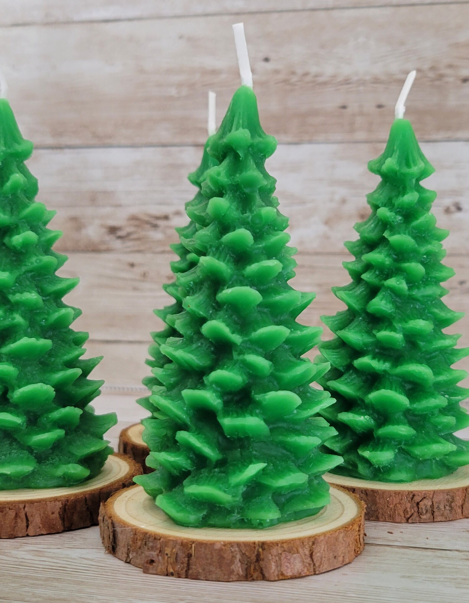 Pine Tree Candle Fall/winter Seasonal Decor 100 Beeswax Etsy