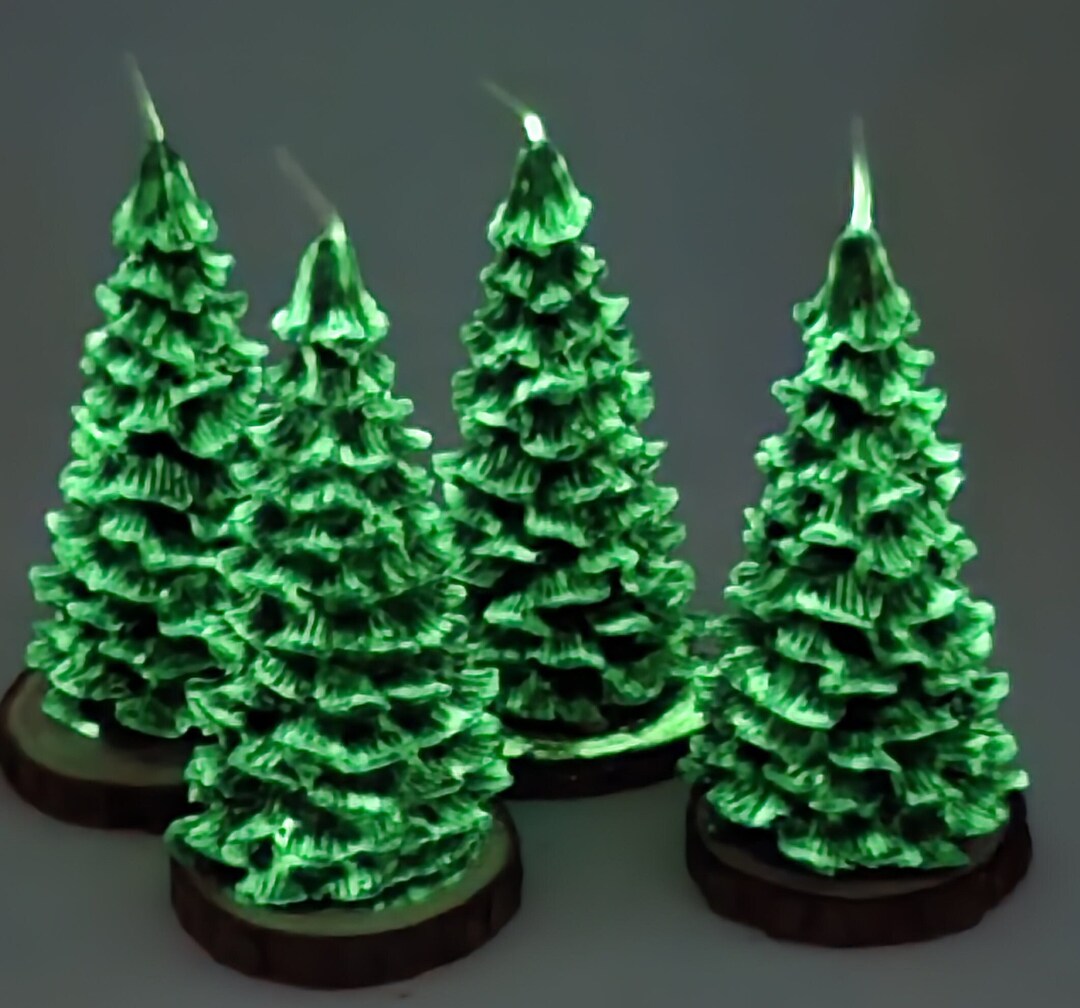 Halloween Pine Tree Candle Fall Seasonal Decor Glowinthedark 100
