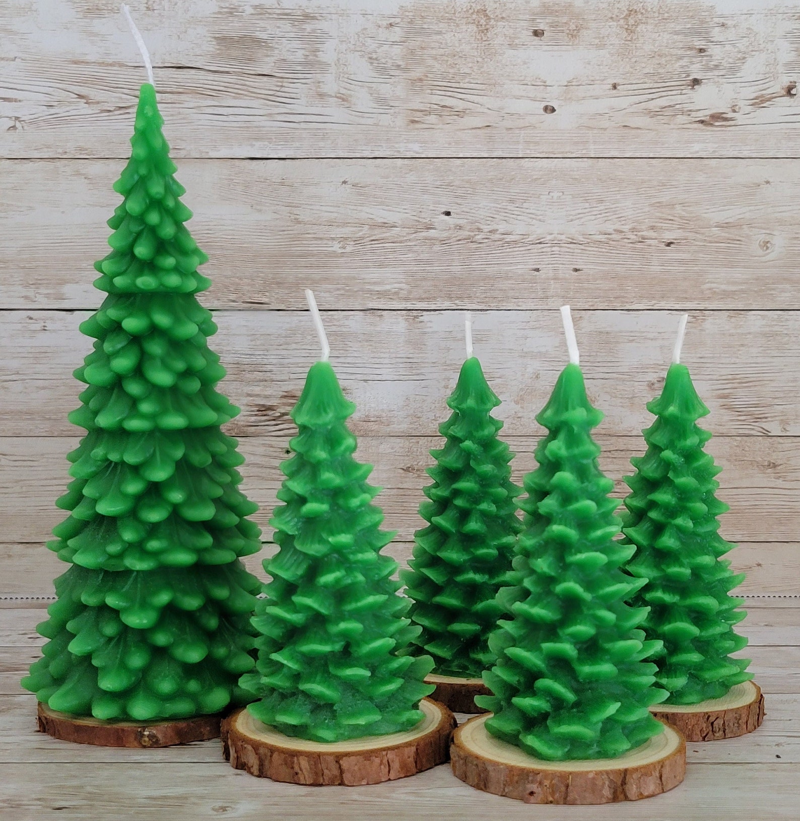 Pine Tree Candle Fall/winter Seasonal Decor 100 Beeswax Etsy