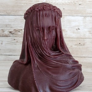 Veiled Woman Beeswax Candle: Feminine Silhouette Decor