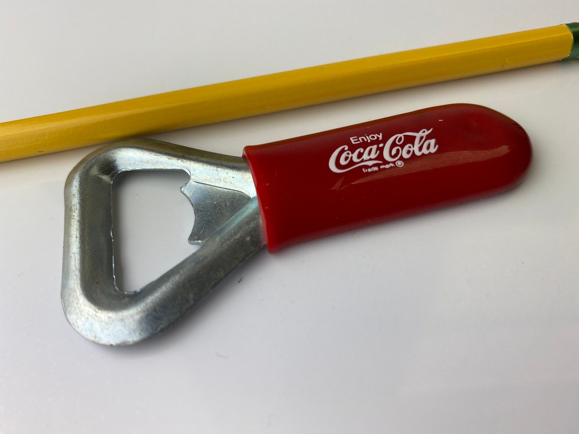 Cocacola Rubber Coated Metal Bottle Opener Etsy UK